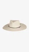 Janessa Leone Codie Palm Straw Fedora In Neutral