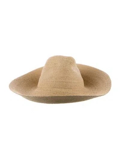Pre-owned Janessa Leone Colette Raffia Hat W/tags In Neutral