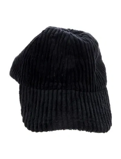 Pre-owned Janessa Leone Cotton Panel Cap In Blue