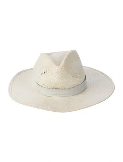Pre-owned Janessa Leone Cowgirl Hat In White