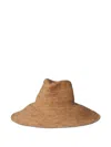 Janessa Leone Crochet Wide-brim Hat In Brown