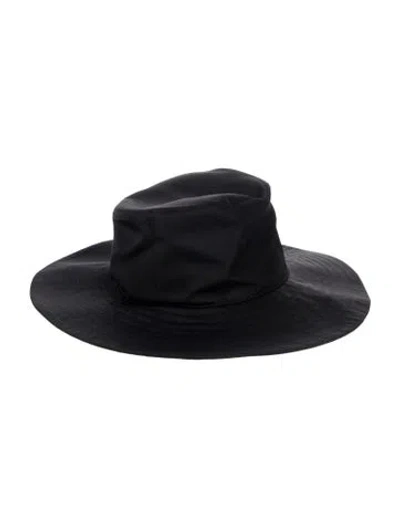 Pre-owned Janessa Leone Embossed Logo Bucket Hat W/tags In Black