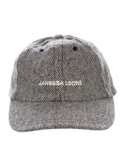 Pre-owned Janessa Leone Embroidered Baseball Cap In Black