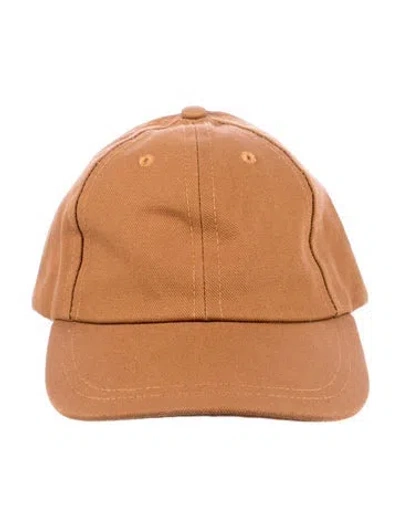 Pre-owned Janessa Leone Embroidered Baseball Cap In Brown