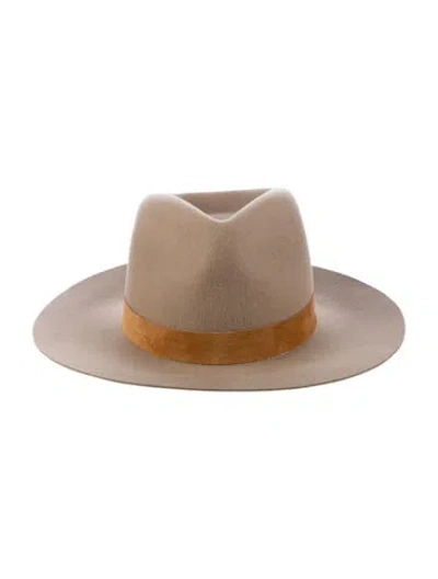 Pre-owned Janessa Leone Fedora Hat In Brown