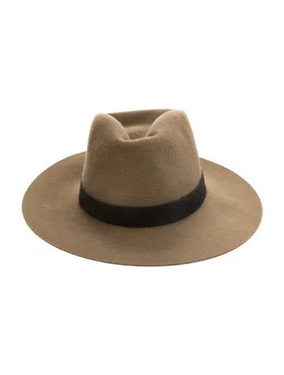 Pre-owned Janessa Leone Fedora In Neutrals