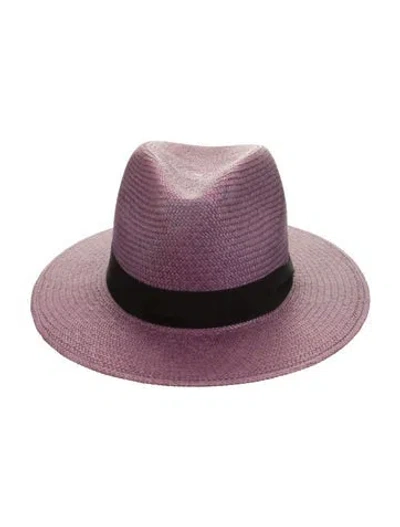 Pre-owned Janessa Leone Fedora In Purple