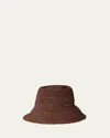 Janessa Leone Felix Large Brim Straw Hat In Dark Earth