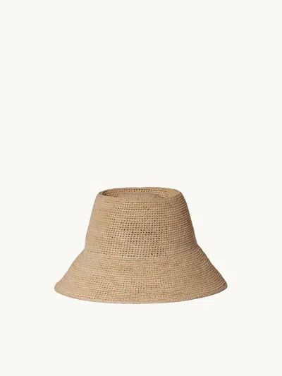 Janessa Leone Felix Raffia Bucket Hat Natural M In Brown