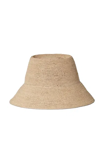 Janessa Leone Felix Raffia Bucket Hat In Neutral