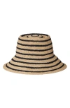 Janessa Leone Harbor Packable Raffia Bucket Hat In Brown