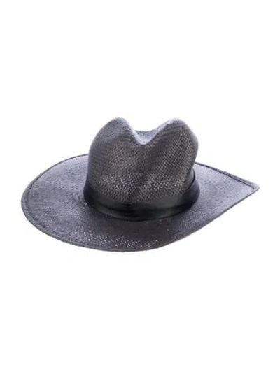 Pre-owned Janessa Leone Hat In Black/grey