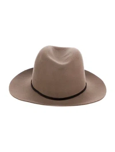 Pre-owned Janessa Leone Hat In Brown