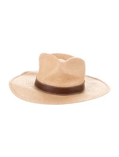 Pre-owned Janessa Leone Hat In Brown