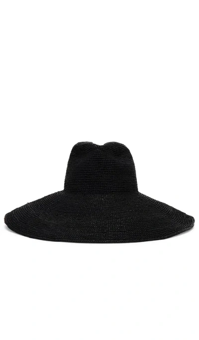 Janessa Leone Waverly Raffia Large Brim Hat In Black