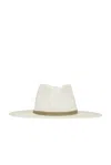 Janessa Leone Jude Packable Straw Fedora In Bleach