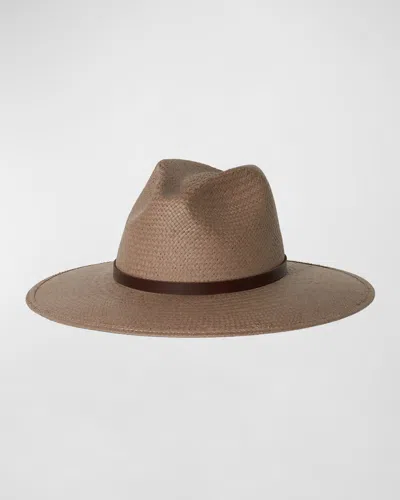 Janessa Leone Judith Packable Fedora Hat In Taupe