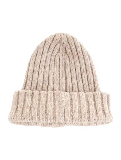 Pre-owned Janessa Leone Knit Beanie In Neutral
