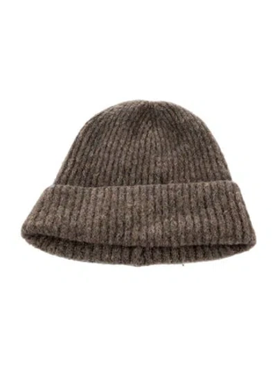 Pre-owned Janessa Leone Knit Hat In Brown