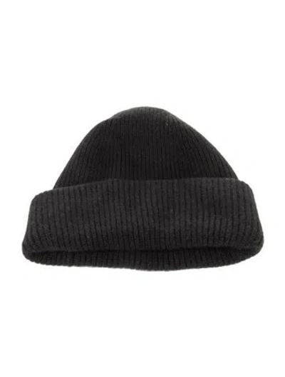 Pre-owned Janessa Leone Knitted Beanie In Black