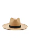 Janessa Leone Leah Packable Raffia Fedora In Neutral