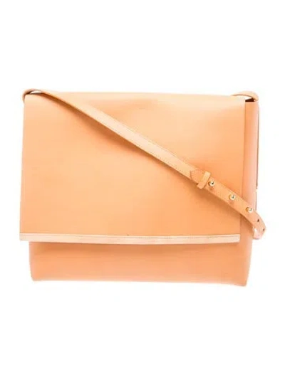 Pre-owned Janessa Leone Leather Crossbody Bag In Orange