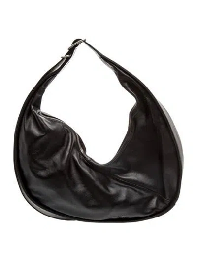 Pre-owned Janessa Leone Leather Hobo In Black