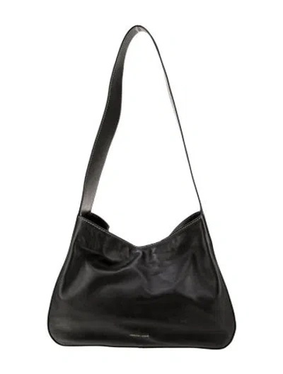 Pre-owned Janessa Leone Leather Shoulder Bag In Black
