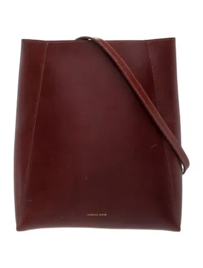Pre-owned Janessa Leone Leather Shoulder Bag In Burgundy