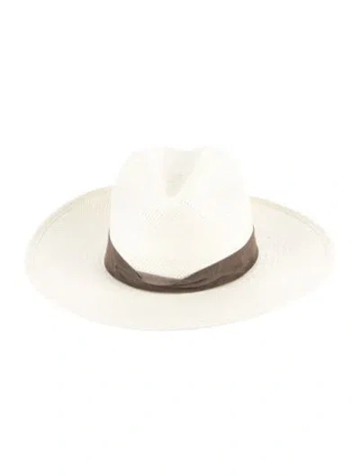 Pre-owned Janessa Leone Light-weight Fedora W/tags In Neutrals