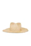 Janessa Leone Misha Structured Straw Fedora Hat In Natural