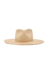 Janessa Leone Misha Structured Straw Fedora Hat In Neutral