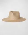 Janessa Leone Misha Structured Straw Fedora Hat In Natural