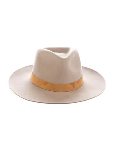 Pre-owned Janessa Leone Neutral Wool Gambler Hat  W/tags In Neutrals