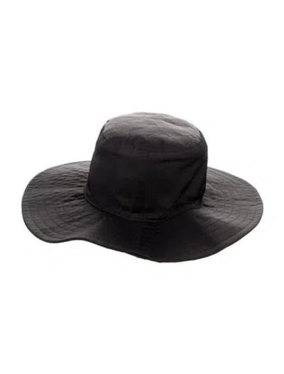 Pre-owned Janessa Leone Nylon Bucket Hat In Black