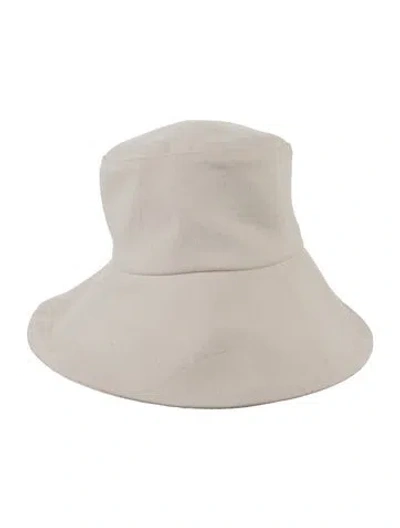 Pre-owned Janessa Leone Organic Cotton Bucket Hat In Neutral