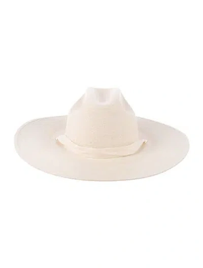 Pre-owned Janessa Leone Palm Tree Sun Hat W/tags In Neutral