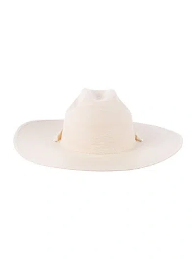 Pre-owned Janessa Leone Palm Tree Sun Hat W/tags In Neutral