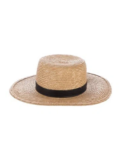 Pre-owned Janessa Leone Panama Hat In Brown