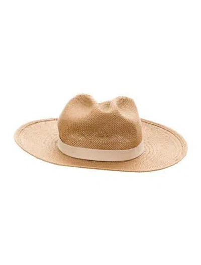 Pre-owned Janessa Leone Panama Hat In Neutral