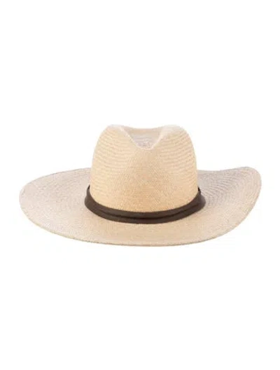 Pre-owned Janessa Leone Panama Hat In Neutrals