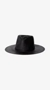 Janessa Leone Sherman Packable Fedora Hat In Black