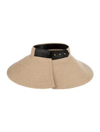 Pre-owned Janessa Leone Raffia Bucket Hat W/tags In Neutrals