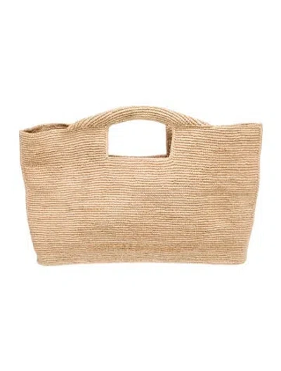 Pre-owned Janessa Leone Raffia Tote W/ Tags In Neutrals