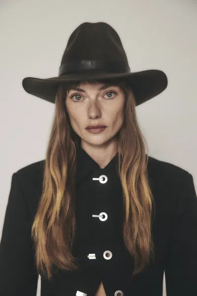 Janessa Leone Raleigh Fedora Hat In Dark Brown In Black