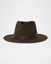 Janessa Leone Ross Packable Wool Fedora In Brown