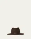 Janessa Leone Ross Packable Wool Fedora In Chocolate