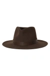 Janessa Leone Janessa Leoné Ross Wool Fedora In Chocolate