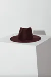 Janessa Leone Sabina Wool Hat In Burgundy In Burgundy