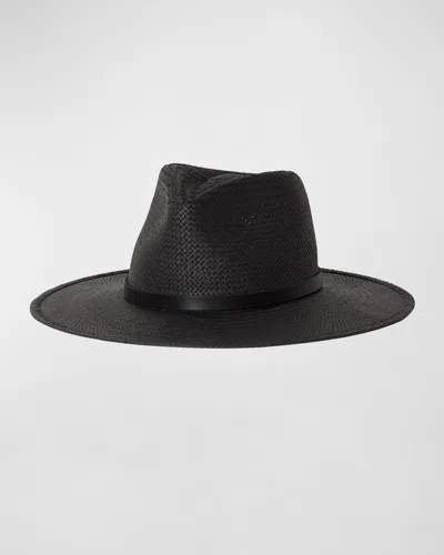 Janessa Leone Sherman Packable Fedora Hat In Black